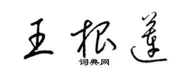 梁錦英王根蓮草書個性簽名怎么寫