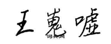 王正良王嵬噓行書個性簽名怎么寫
