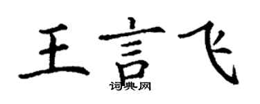 丁謙王言飛楷書個性簽名怎么寫