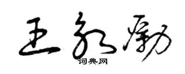 曾慶福王永勵草書個性簽名怎么寫