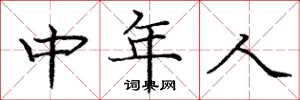 龐中華中年人楷書怎么寫
