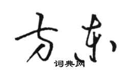 駱恆光方東草書個性簽名怎么寫