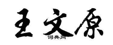 胡問遂王文原行書個性簽名怎么寫