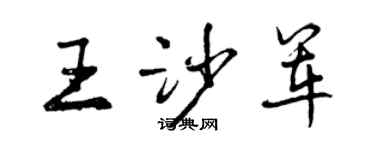 曾慶福王沙軍行書個性簽名怎么寫