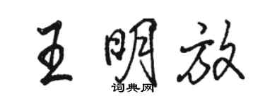 駱恆光王明放行書個性簽名怎么寫