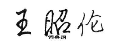 駱恆光王昭倫行書個性簽名怎么寫