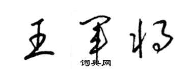 梁錦英王軍將草書個性簽名怎么寫