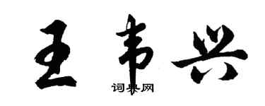 胡問遂王韋興行書個性簽名怎么寫