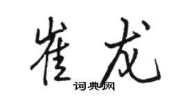 駱恆光崔龍行書個性簽名怎么寫