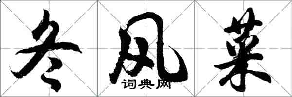 胡問遂冬風菜行書怎么寫