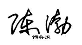 朱錫榮陳渤草書個性簽名怎么寫