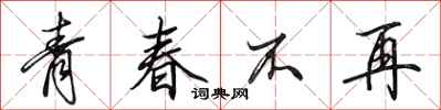 田英章青春不再行書怎么寫
