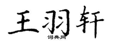 丁謙王羽軒楷書個性簽名怎么寫