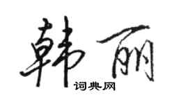 駱恆光韓麗行書個性簽名怎么寫