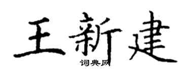 丁謙王新建楷書個性簽名怎么寫