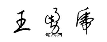 梁錦英王勇虎草書個性簽名怎么寫