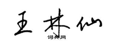梁錦英王林仙草書個性簽名怎么寫