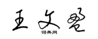 梁錦英王文盈草書個性簽名怎么寫