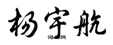 胡問遂楊宇航行書個性簽名怎么寫
