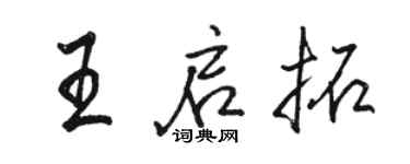 駱恆光王啟拓行書個性簽名怎么寫