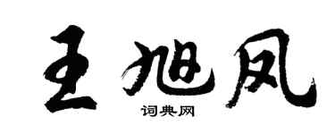 胡問遂王旭鳳行書個性簽名怎么寫