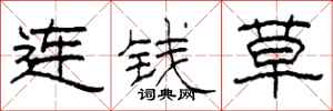 柯春海連錢草隸書怎么寫