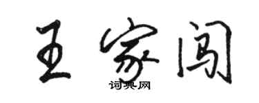 駱恆光王家闖行書個性簽名怎么寫