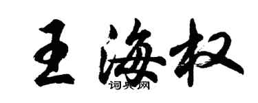 胡問遂王海權行書個性簽名怎么寫