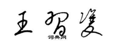 梁錦英王習雙草書個性簽名怎么寫