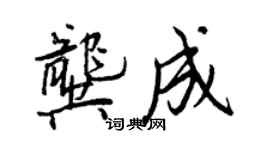王正良龔成行書個性簽名怎么寫