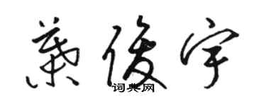 駱恆光葉俊宇草書個性簽名怎么寫