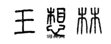 曾慶福王想林篆書個性簽名怎么寫