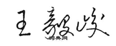 駱恆光王毅峻草書個性簽名怎么寫