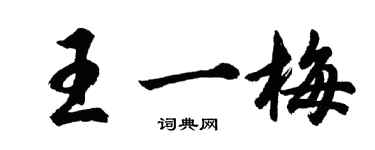 胡問遂王一梅行書個性簽名怎么寫