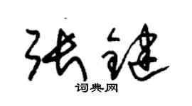 朱錫榮張鍵草書個性簽名怎么寫