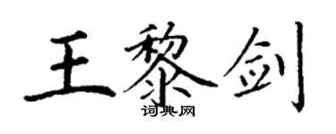 丁謙王黎劍楷書個性簽名怎么寫