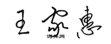 駱恆光王家惠草書個性簽名怎么寫