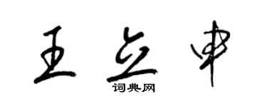 梁錦英王立申草書個性簽名怎么寫