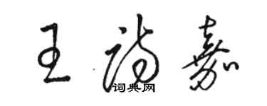 駱恆光王詩嘉草書個性簽名怎么寫