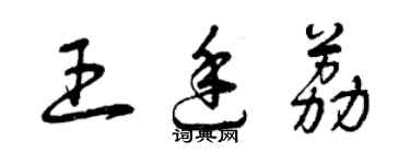 曾慶福王廷荔草書個性簽名怎么寫