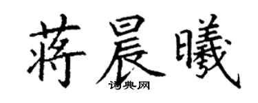 丁謙蔣晨曦楷書個性簽名怎么寫