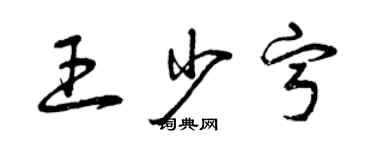 曾慶福王少寧草書個性簽名怎么寫