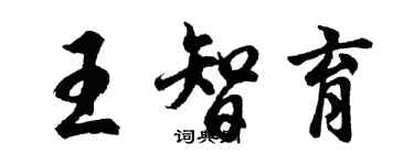 胡問遂王智育行書個性簽名怎么寫