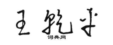 駱恆光王乾平草書個性簽名怎么寫