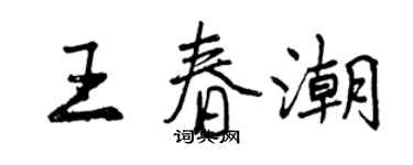 曾慶福王春潮行書個性簽名怎么寫