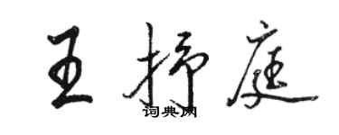 駱恆光王抒庭行書個性簽名怎么寫