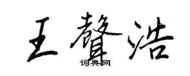 王正良王聲浩行書個性簽名怎么寫