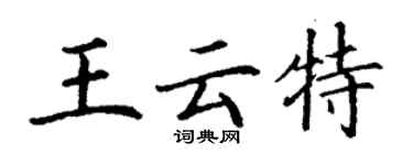 丁謙王雲特楷書個性簽名怎么寫
