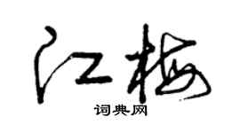 曾慶福江梅草書個性簽名怎么寫