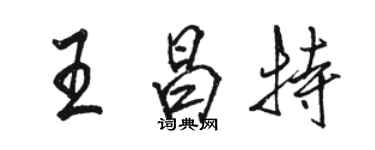 駱恆光王昌特行書個性簽名怎么寫